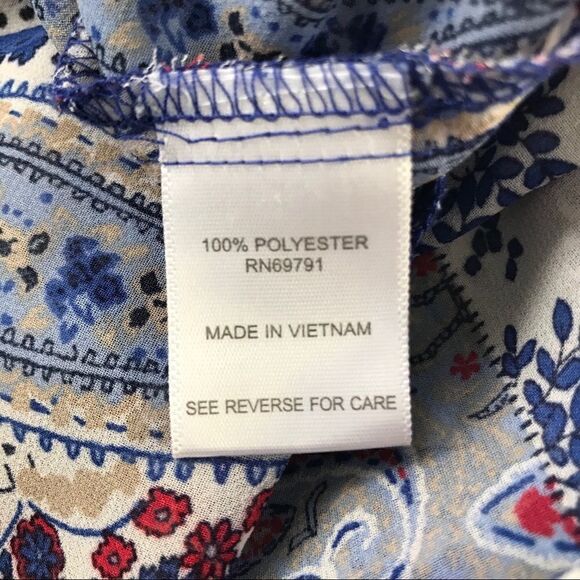 EST. 1962 Blue Paisley Print Lightweight Sleeveless Top - Picture 7 of 8